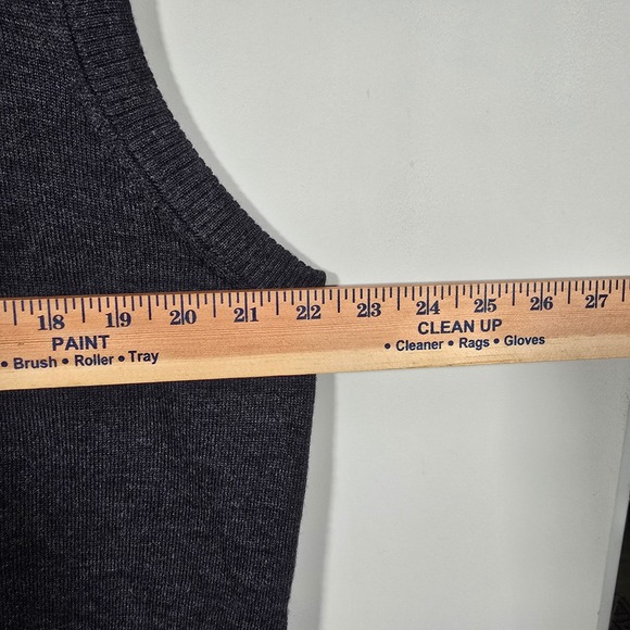 Pronto Uomo Mens V Neck Sweater Vest Dark Gray Extra Fine Merino Wool Size L - Picture 8 of 8